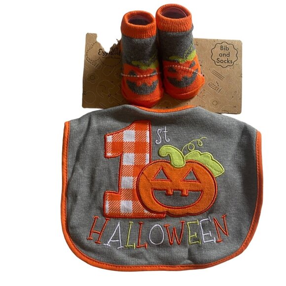 Baby Essentials 'My 1st Halloween' Bib and Socks-New! - Picture 1 of 4